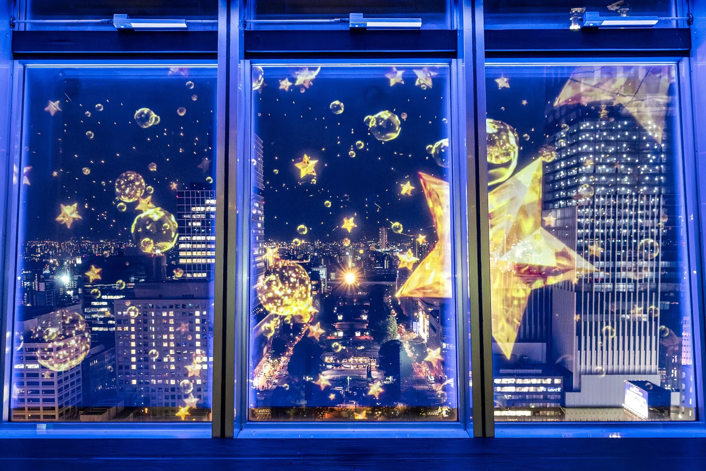 90m屋内展望台「スカイデッキ」Projection Mapping Show &Immersive Star Illumination